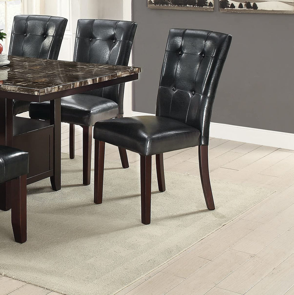 Black Faux Leather Dining Chairs Set of 2 J71849