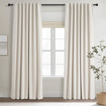 Cream Linen Blackout Curtains 84 Inch Pinch Pleat D548