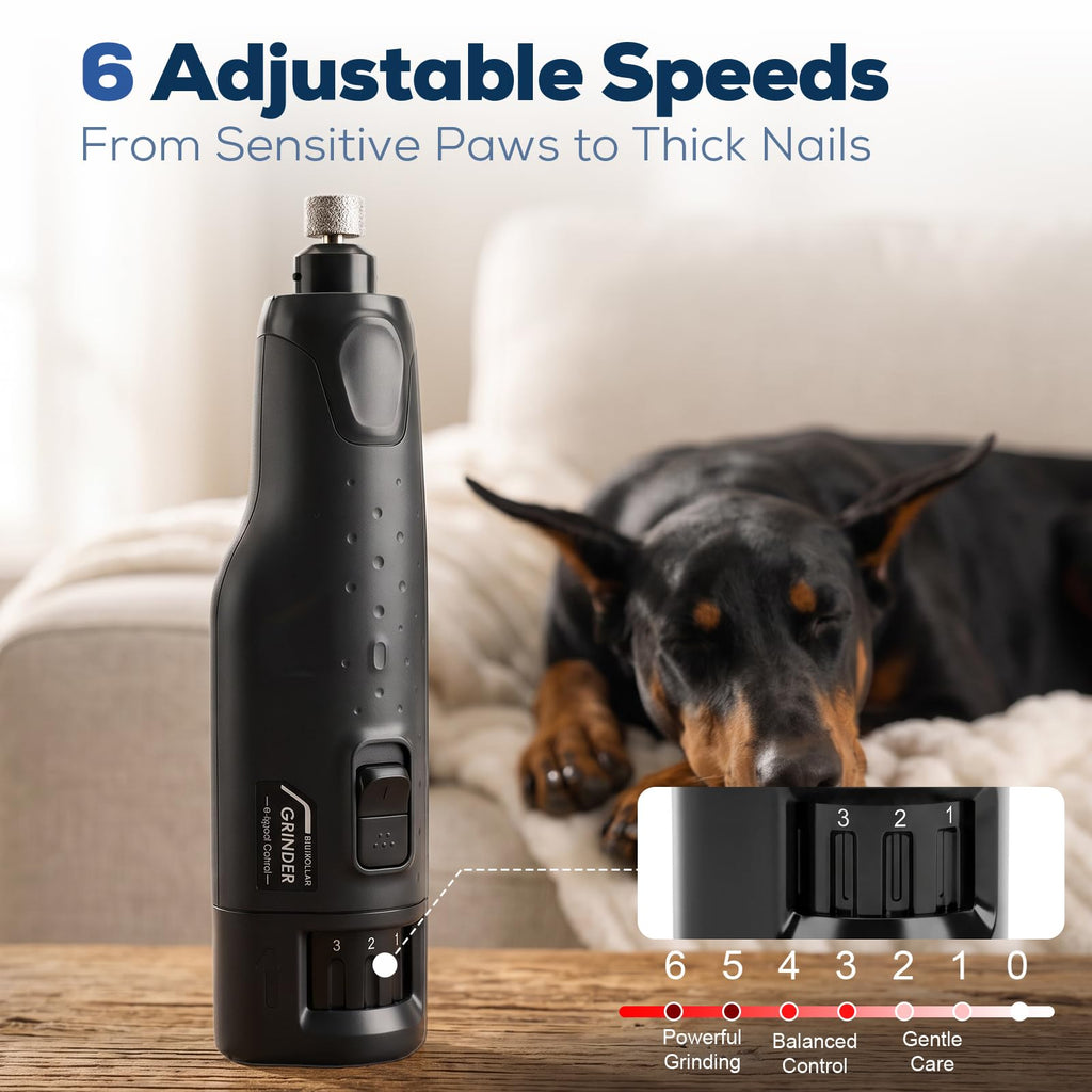 Dog Nail Grinder Quiet 6-Speed with LED Light X6223