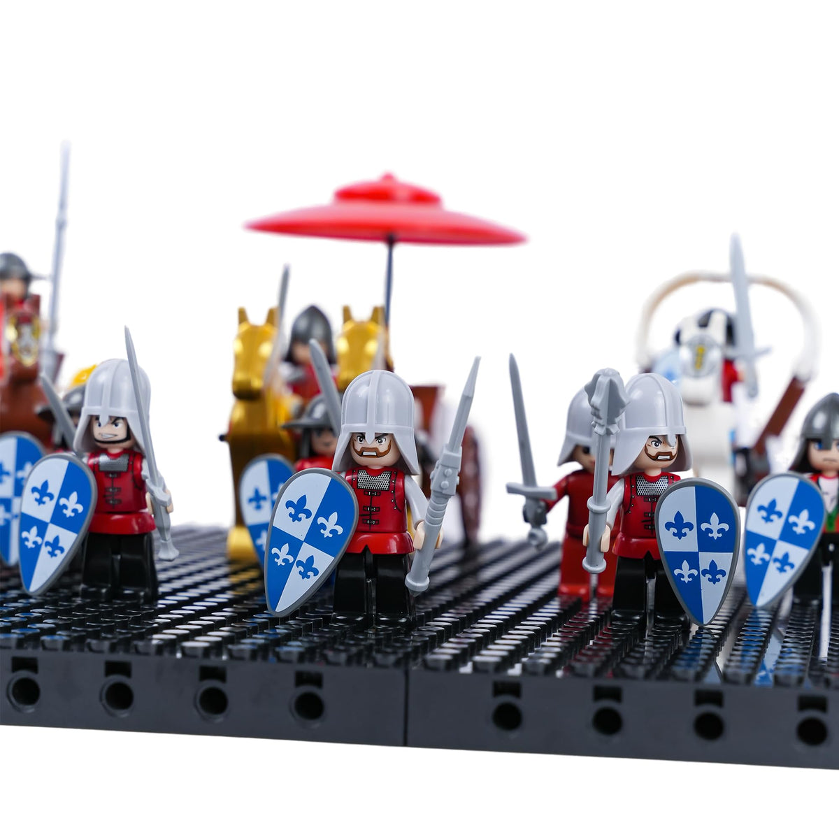 Medieval War Chariot Building Block Set with 12 Minifigures I83421