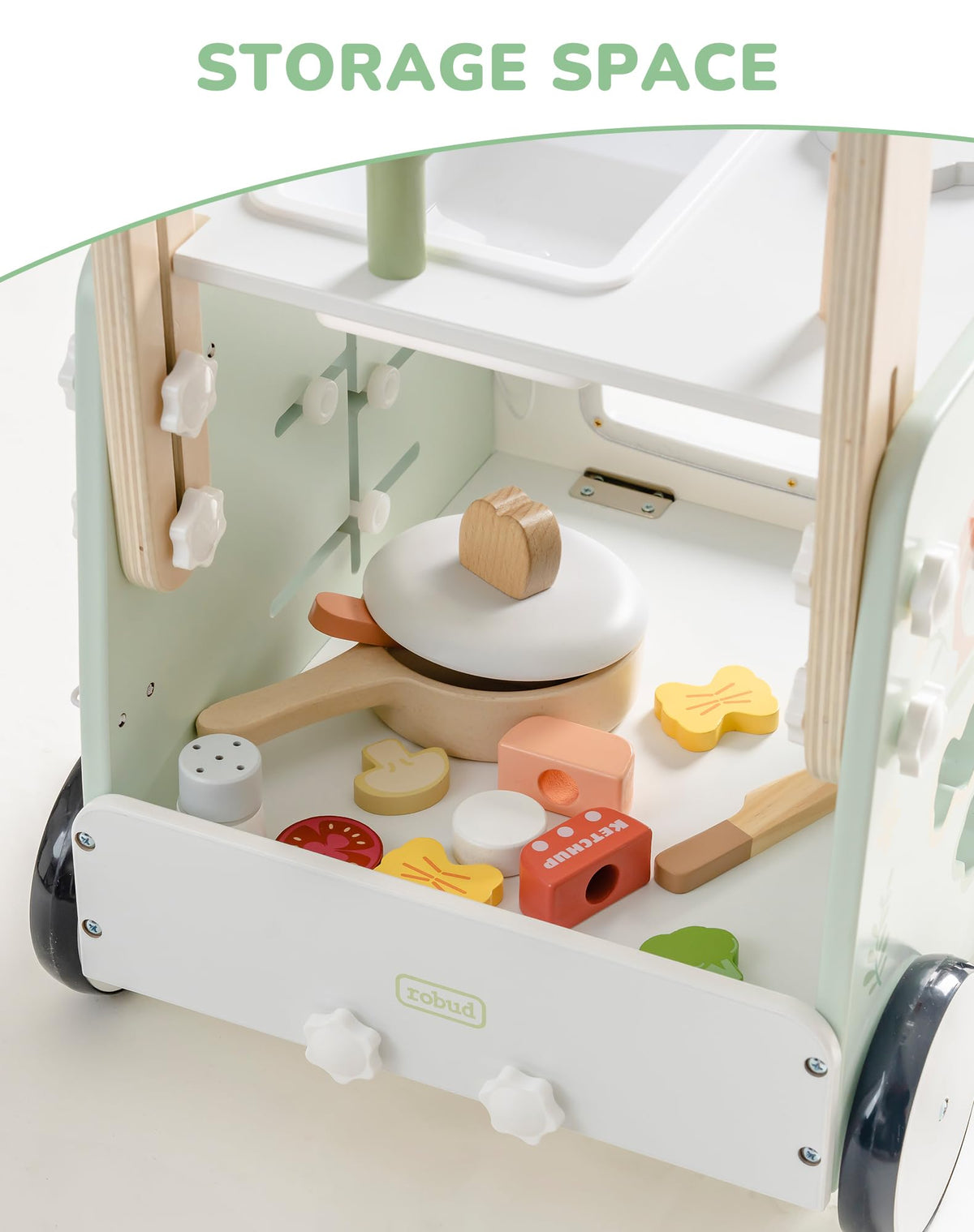 Wooden Baby Push Walker with Decelerator V5119