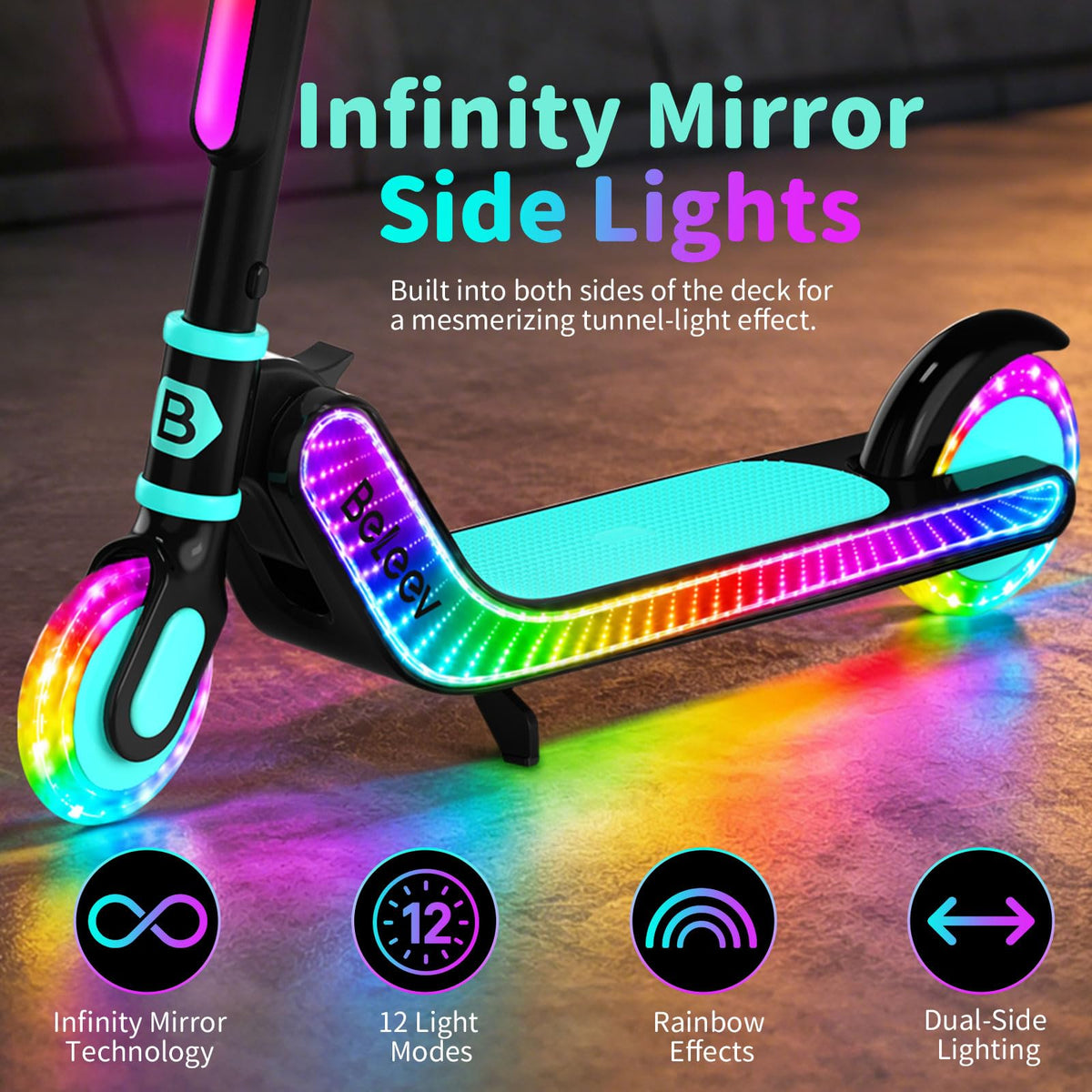 2 Wheel Folding Kick Scooter with Light-Up Deck E739