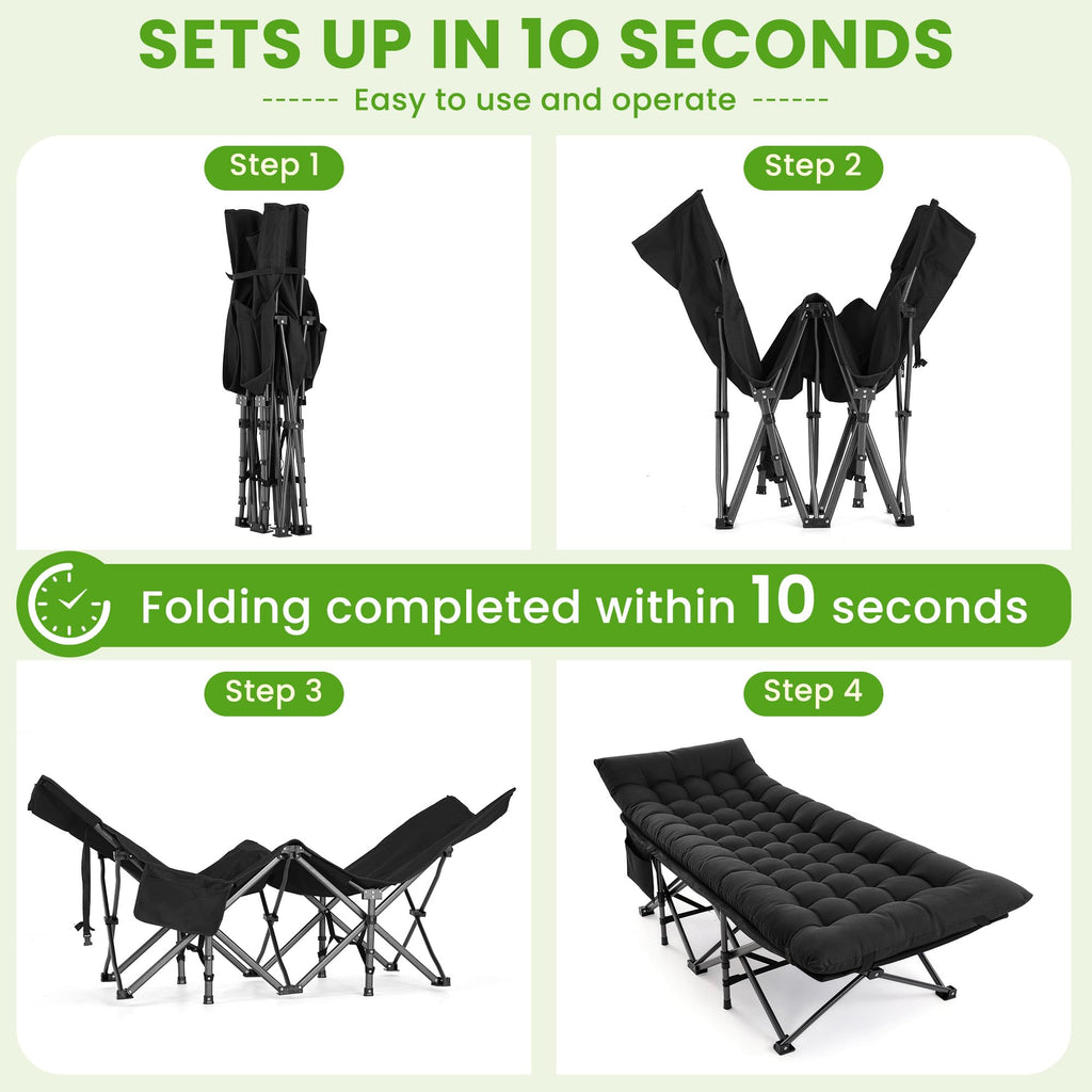 Folding Camping Cot with Carry Bag & Mattress E8104