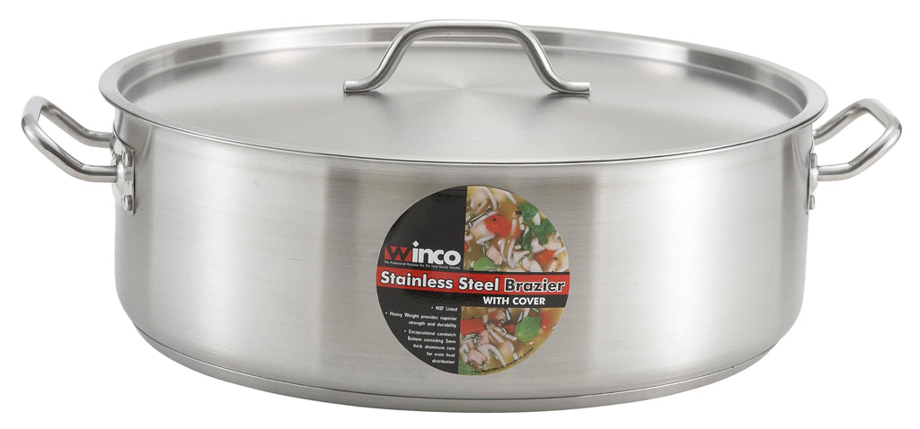 30 qt Stainless Steel Brazier with Lid E195585