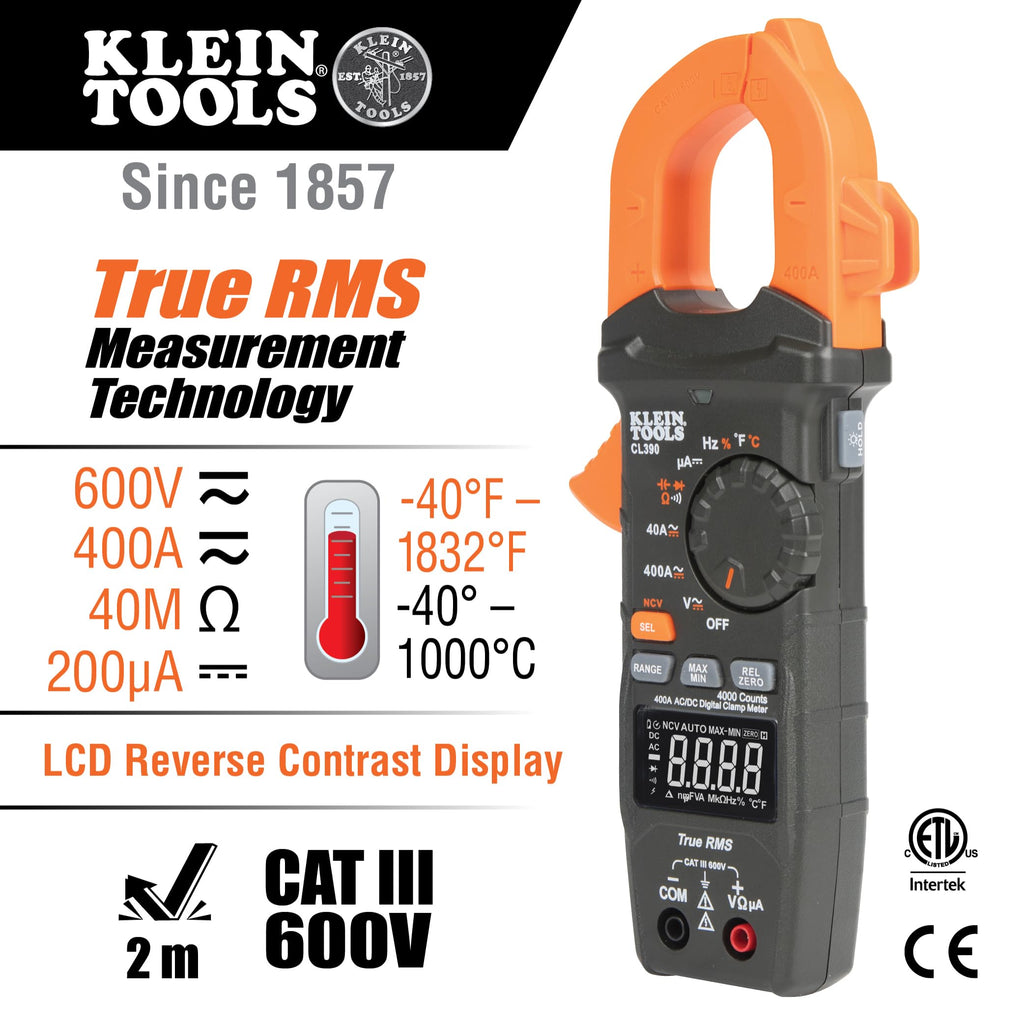 Auto-Ranging 400 Amp Digital Clamp Meter K15169