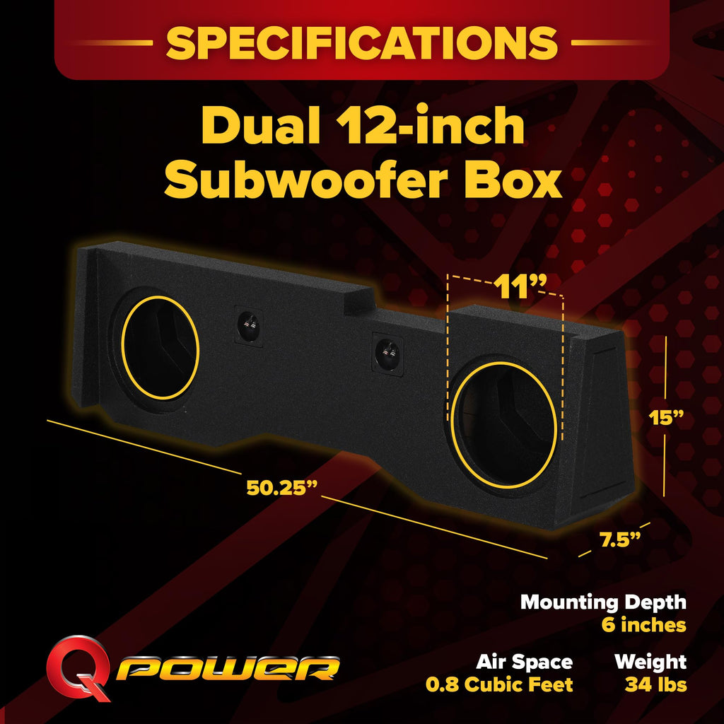 Dual 12in Underseat Subwoofer Enclosure R212