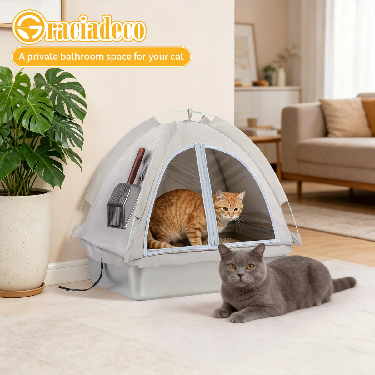 Stainless Steel Extra Large Enclosed Cat Litter Box A179