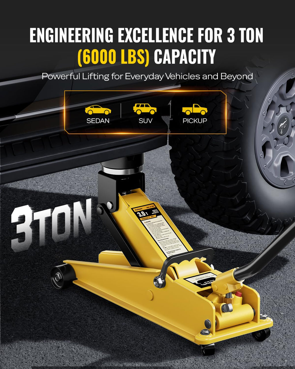 Heavy Duty 3 Ton Hydraulic Floor Jack H2677