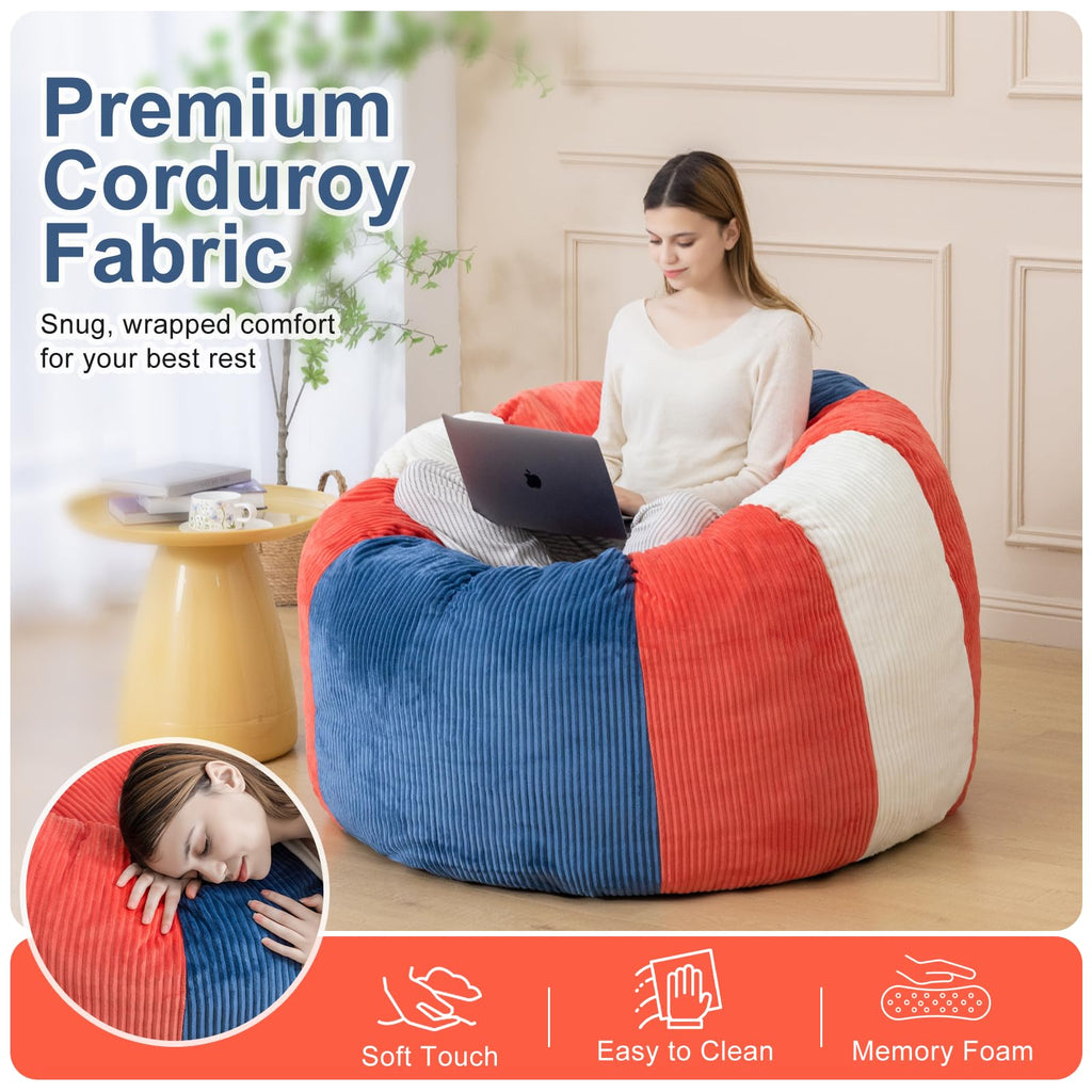 Shredded Foam Bean Bag Chair with Arms D7385