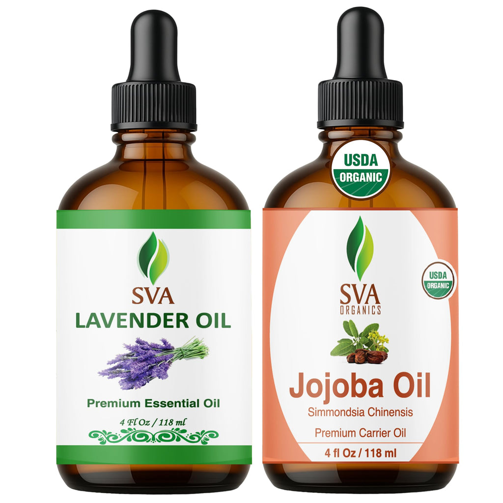 Jojoba Lavender Duo Glass Bottles with Droppers 4 Fl oz L553979