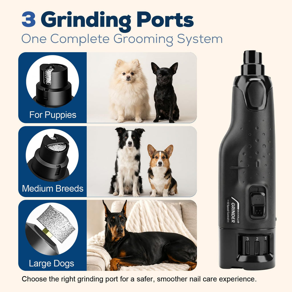 Dog Nail Grinder Quiet 6-Speed with LED Light X6223