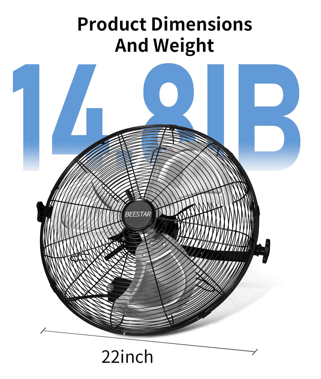 20 Inch High Velocity Metal Wall Mount Fan E53267