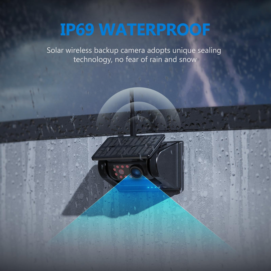 Magnetic Solar Wireless Backup Camera with 7" 1080P Monitor Z265624