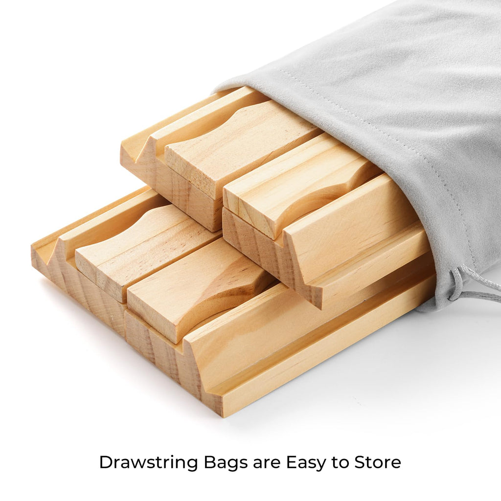 Wooden Mahjong Racks with Magnetic Pushers Set of 4 U67853