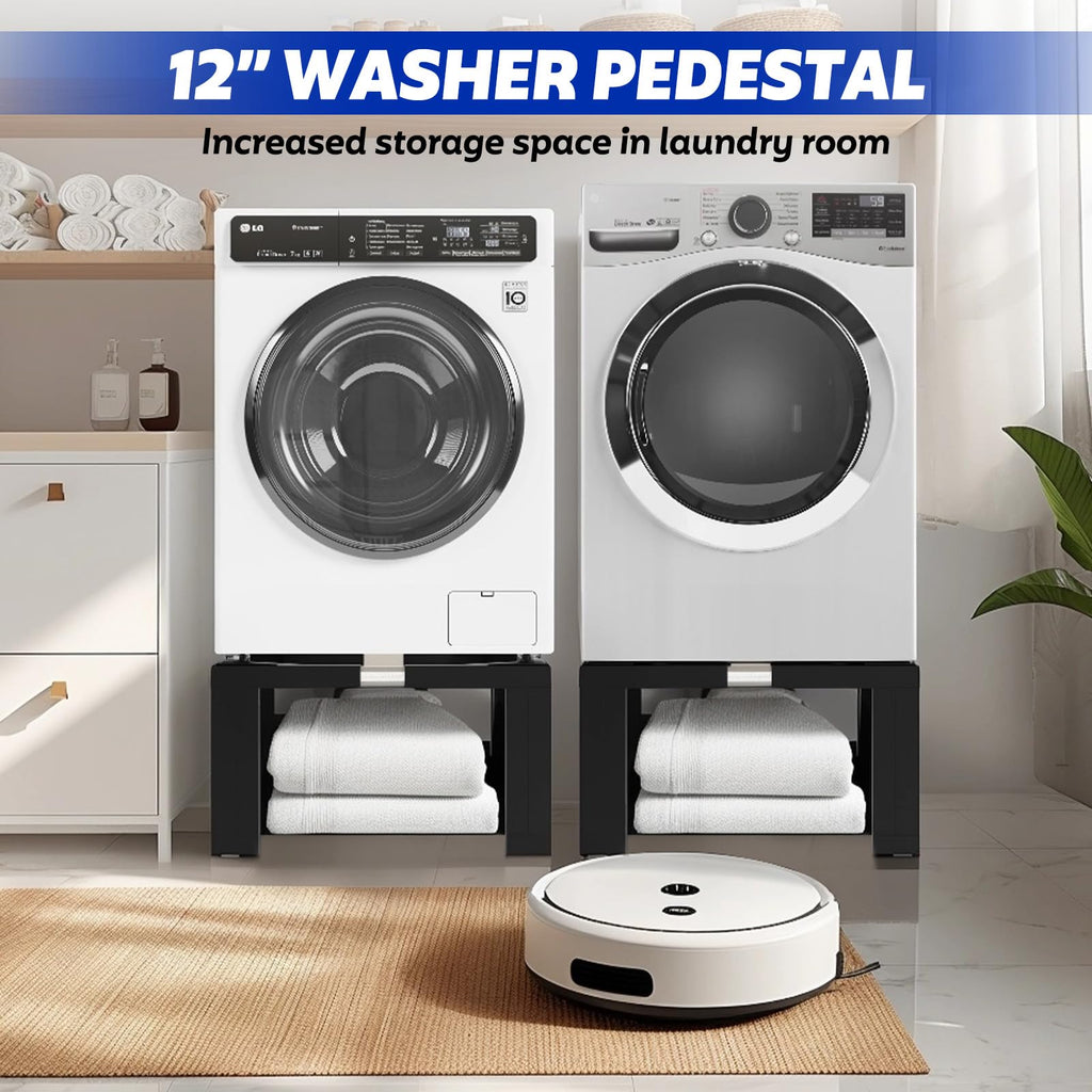Heavy Duty Adjustable Laundry Pedestal Black M582