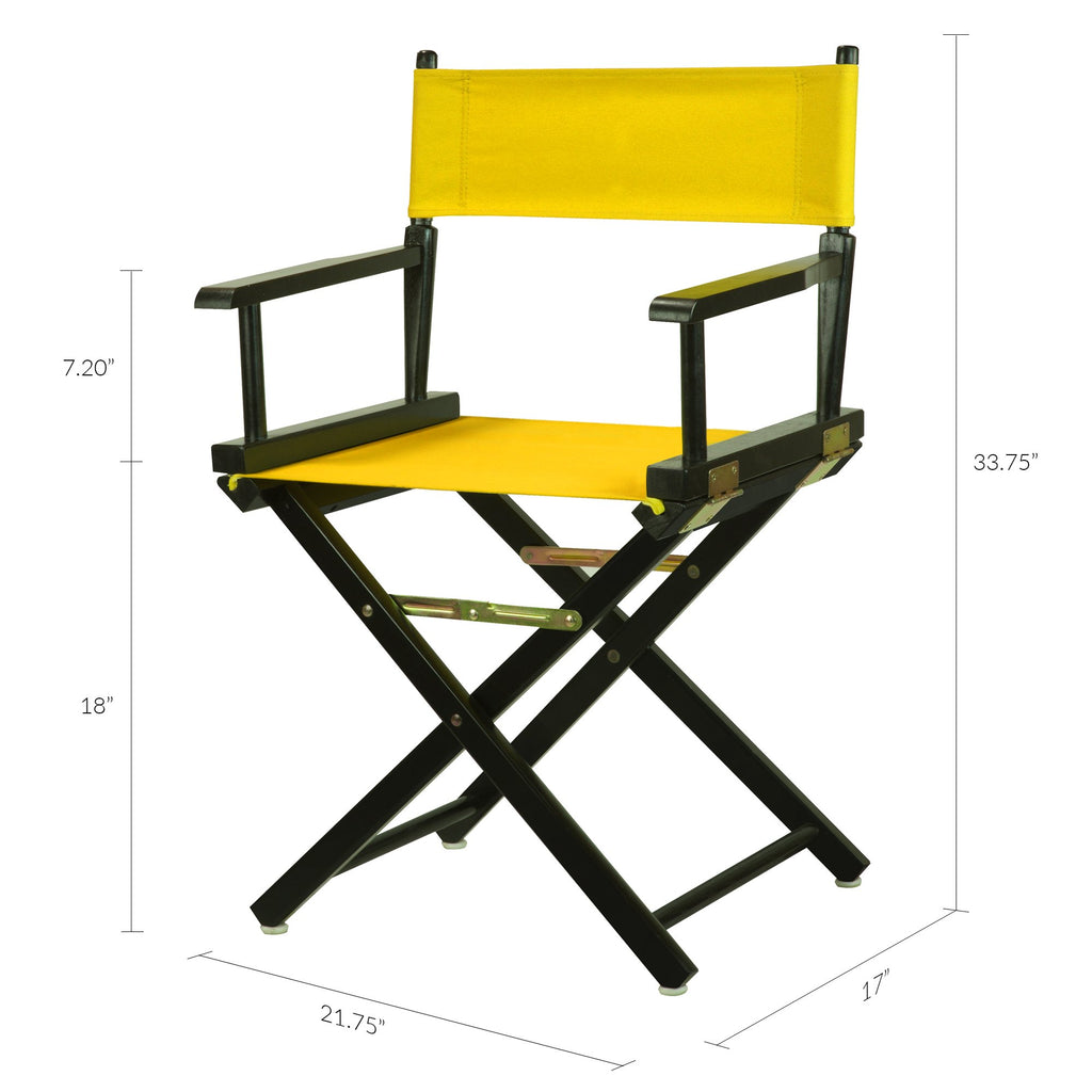 18" Black Frame-Gold Canvas Director Chair J732