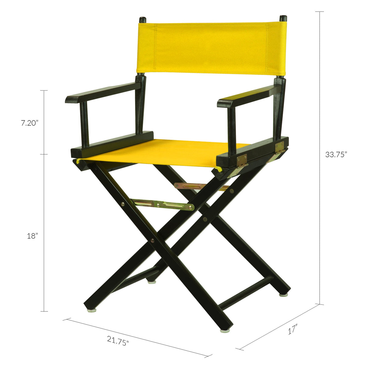 18" Black Frame-Gold Canvas Director Chair J732