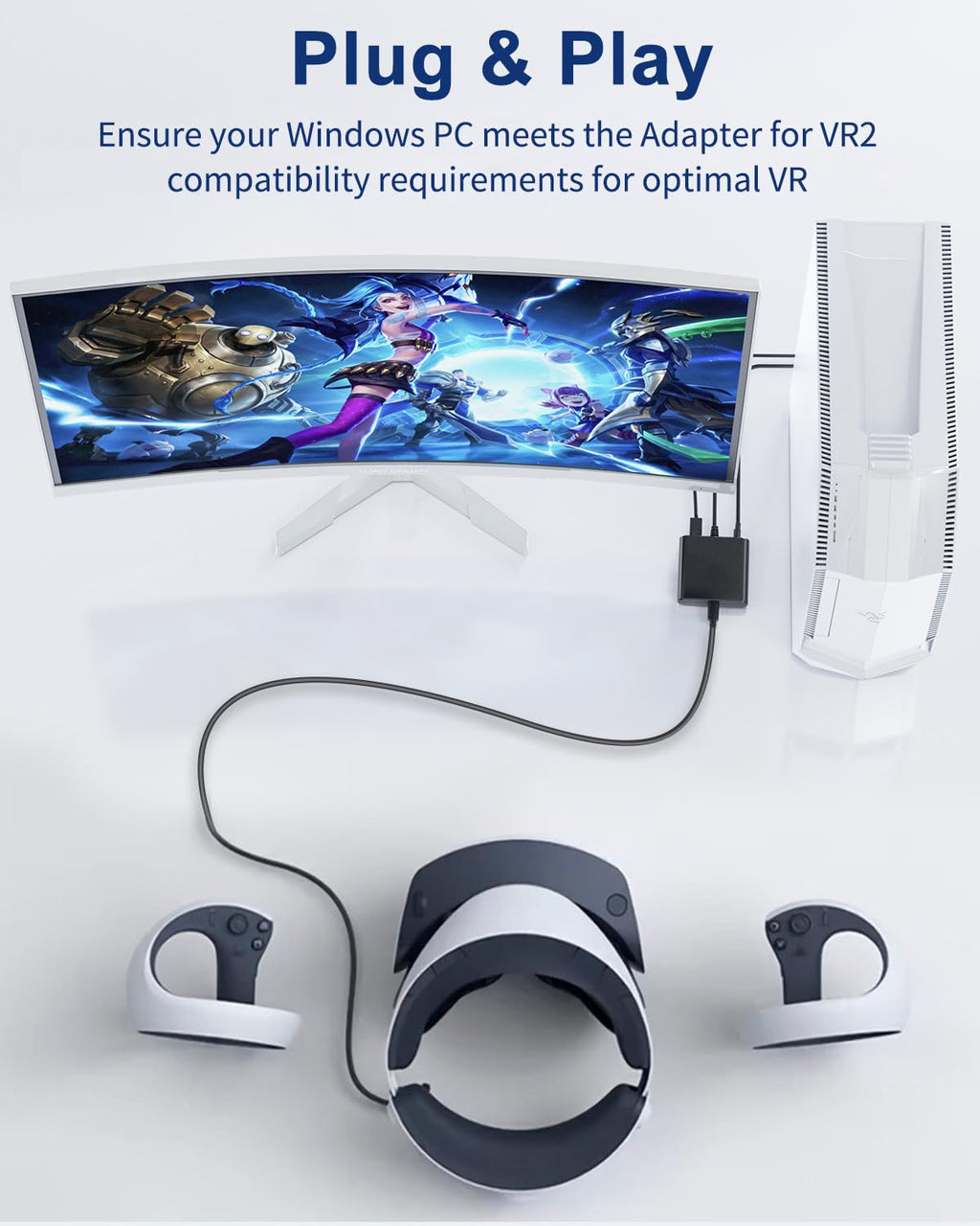 Adapter for VR2 with DP 1.4 Cable & 15W AC Power Supply F51915