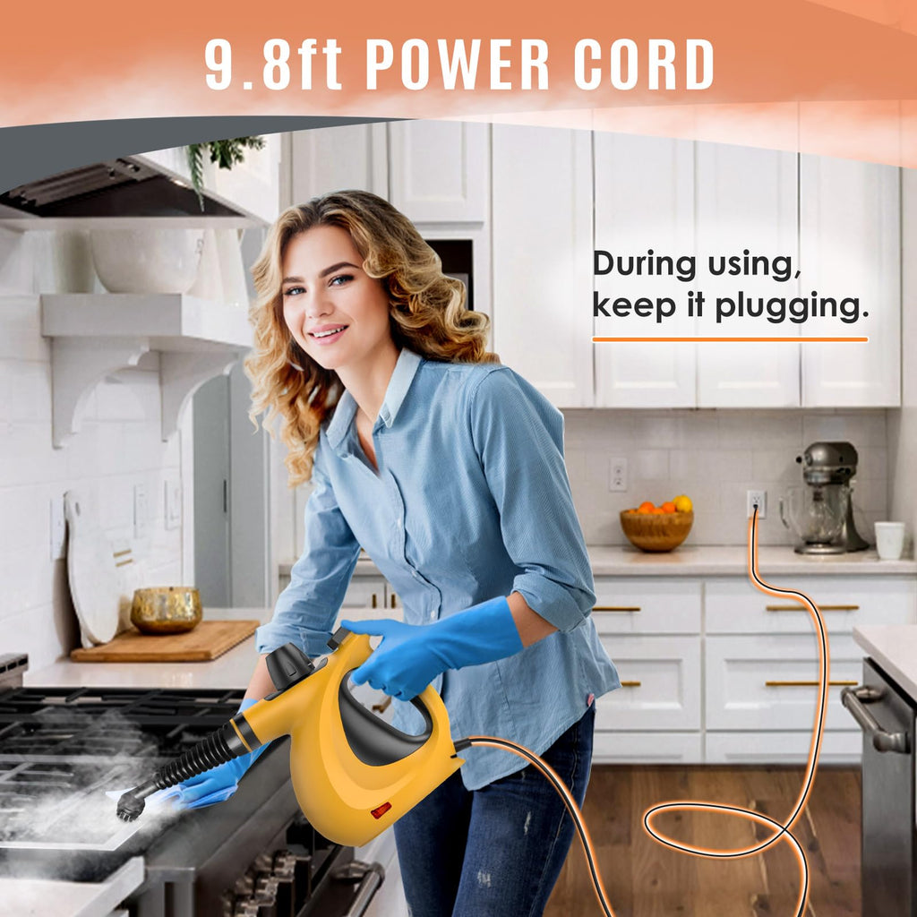 Pressurized Handheld Multi-Surface Natural Steam Cleaner with 12 pcs Accessories X574