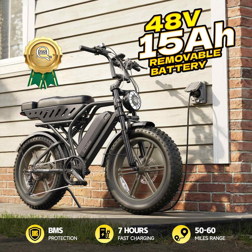 Electric Bike 48V 15Ah Battery 20"x4" Fat Tire M166029