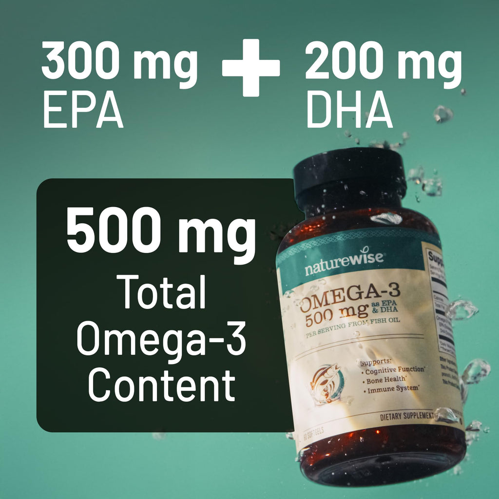Omega 3 Fish Oil 500 mg EPA & DHA 90 Softgels T4005
