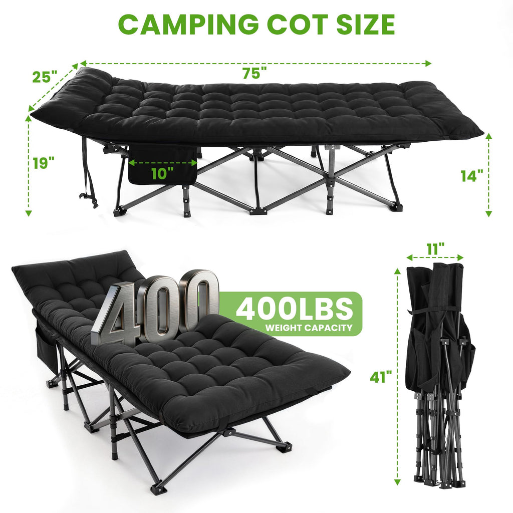 Folding Camping Cot with Carry Bag & Mattress E8104