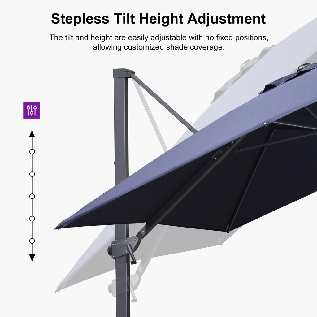 Navy Blue Cantilever Umbrella with Base L185187