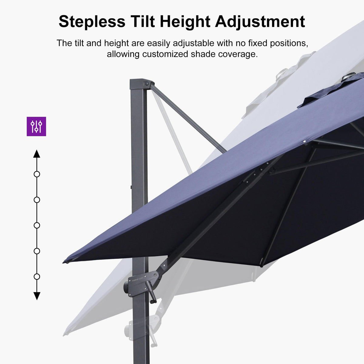Navy Blue Cantilever Umbrella with Base L185187