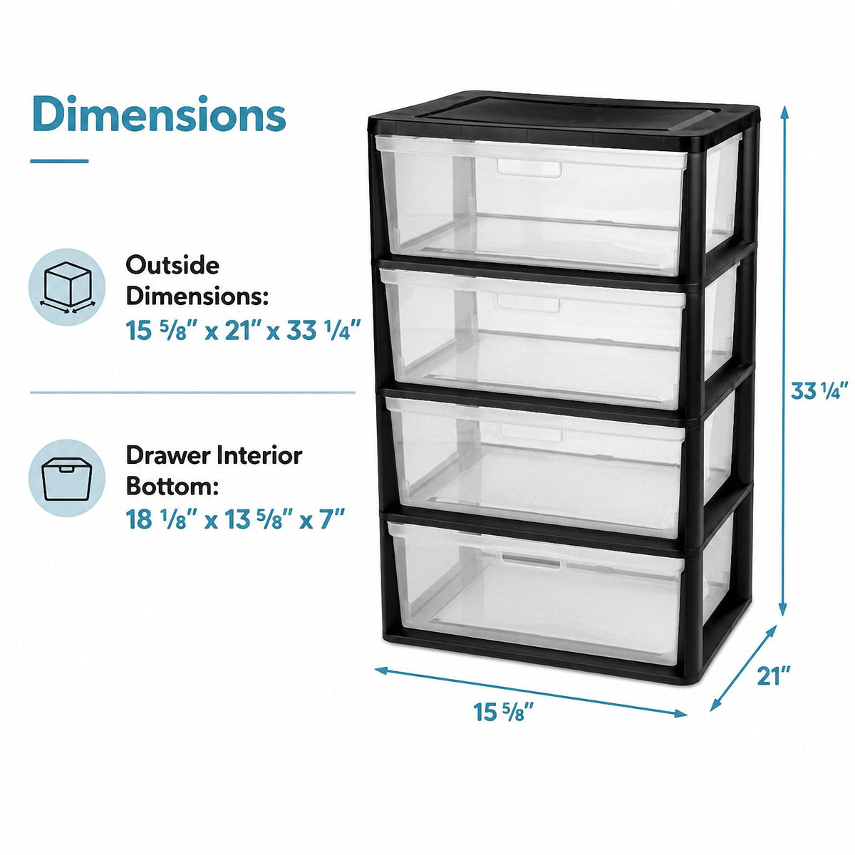 4 Drawer Plastic Storage Tower Organizer Z9802