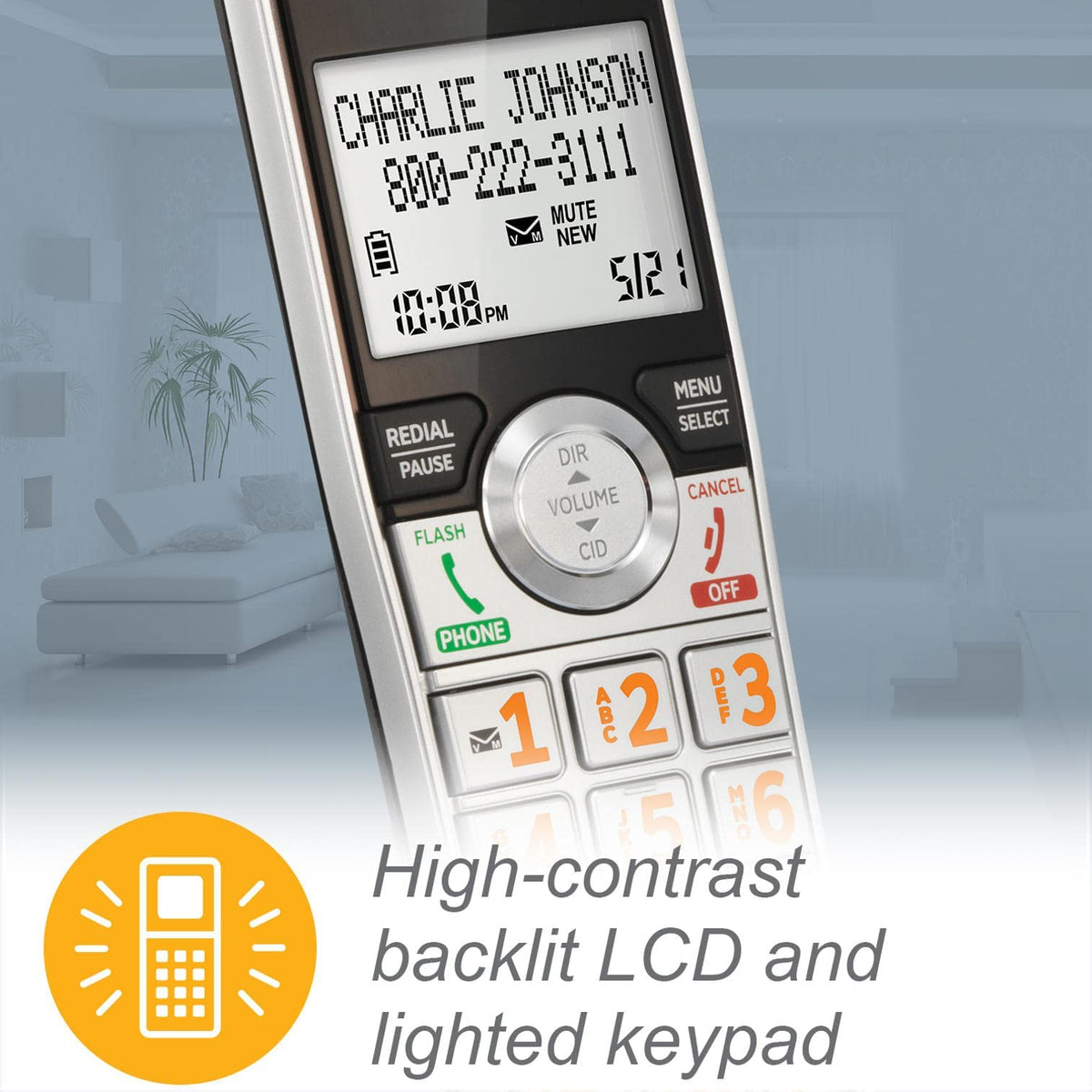 2-Handset Corded/Cordless Phone with Answering Machine D566225