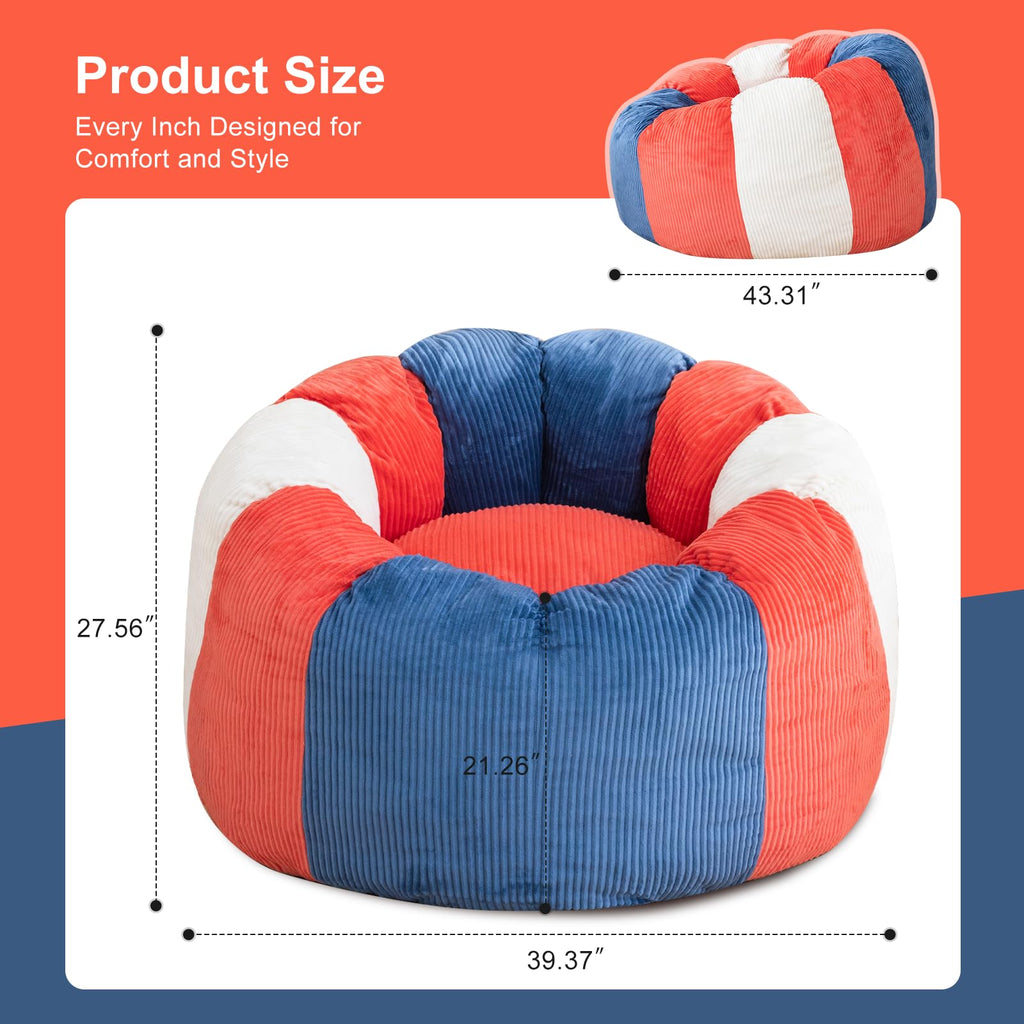 Shredded Foam Bean Bag Chair with Arms D7385