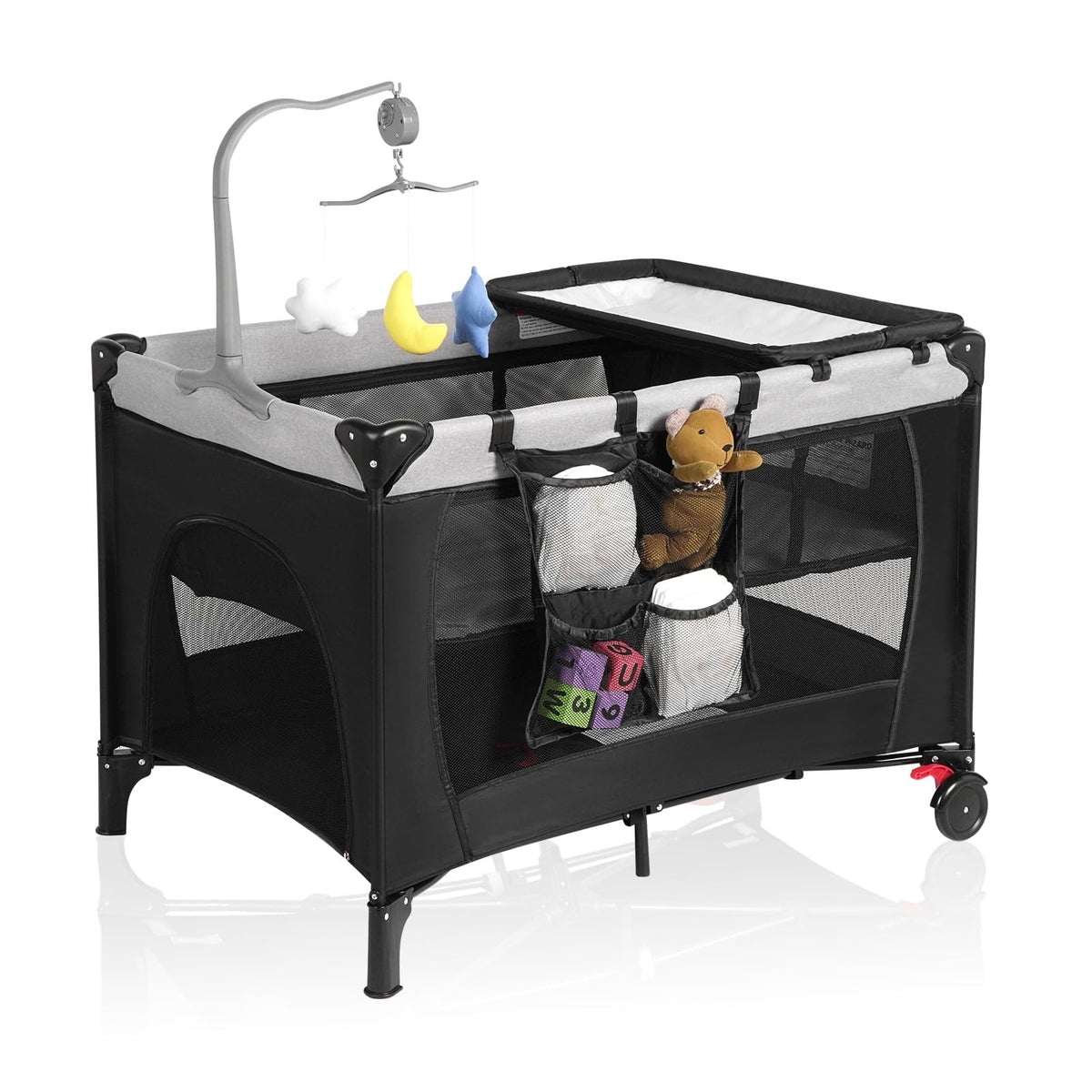 Black Baby Bassinet Playpen D420
