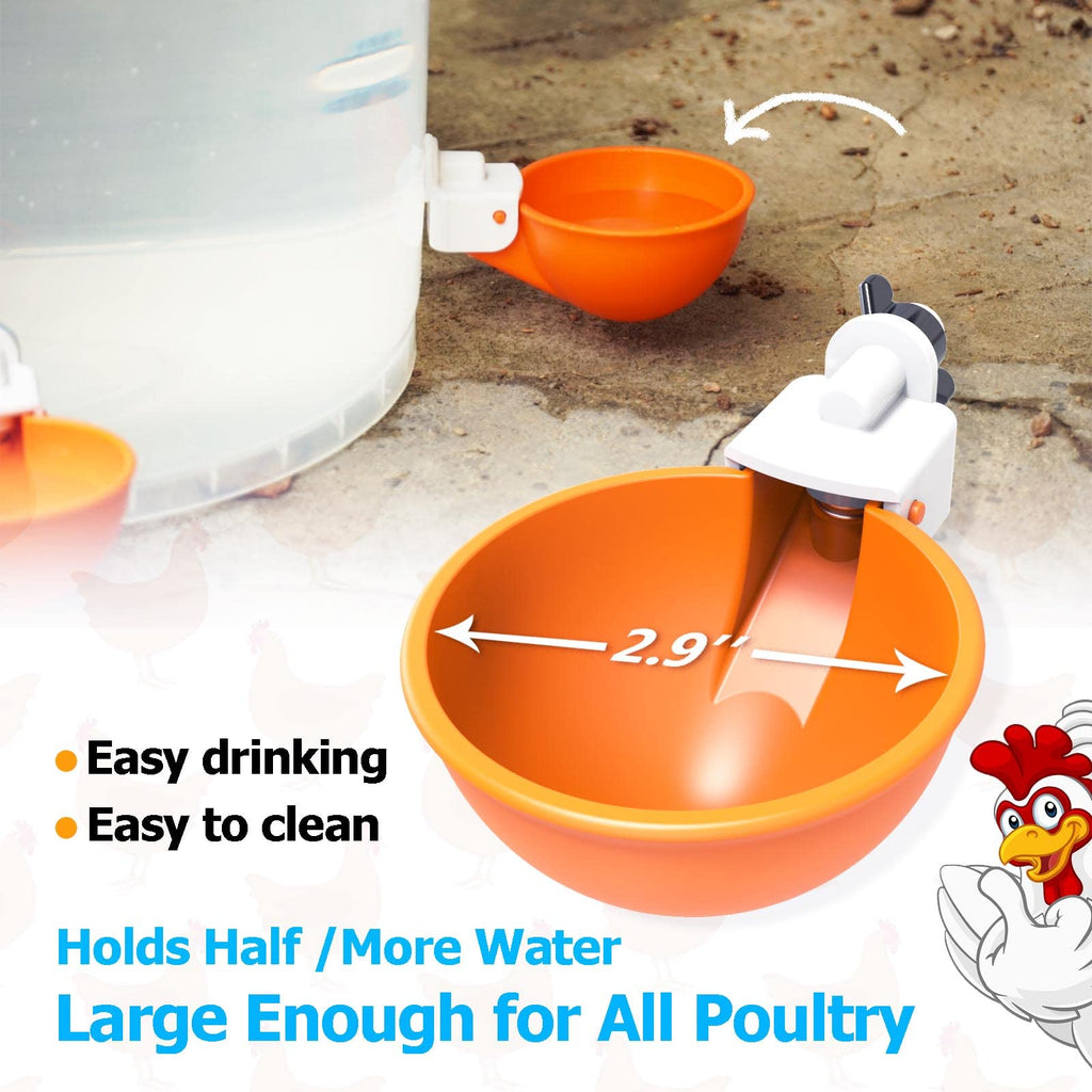Large Automatic Chicken Waterer Cups with Inserts 5 Pack X821863