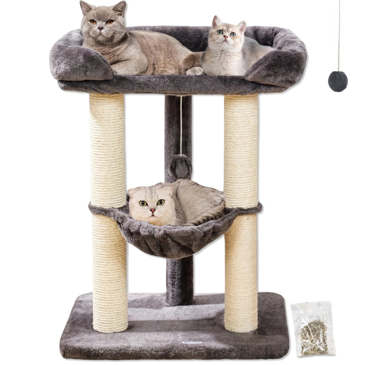 28" Cat Tree with Hammock and Removable Cover V681314
