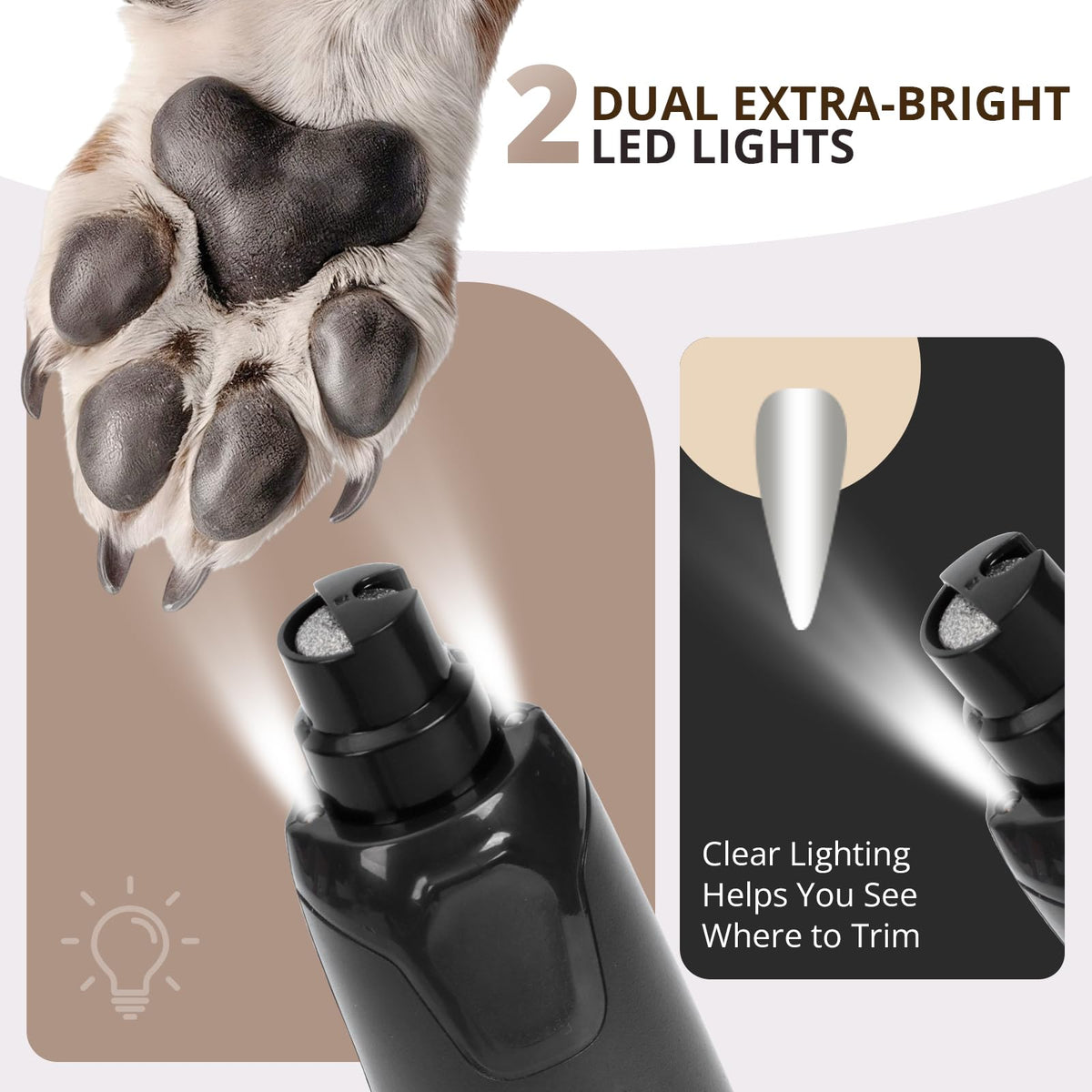 Dog Nail Grinder Quiet 6-Speed with LED Light X6223