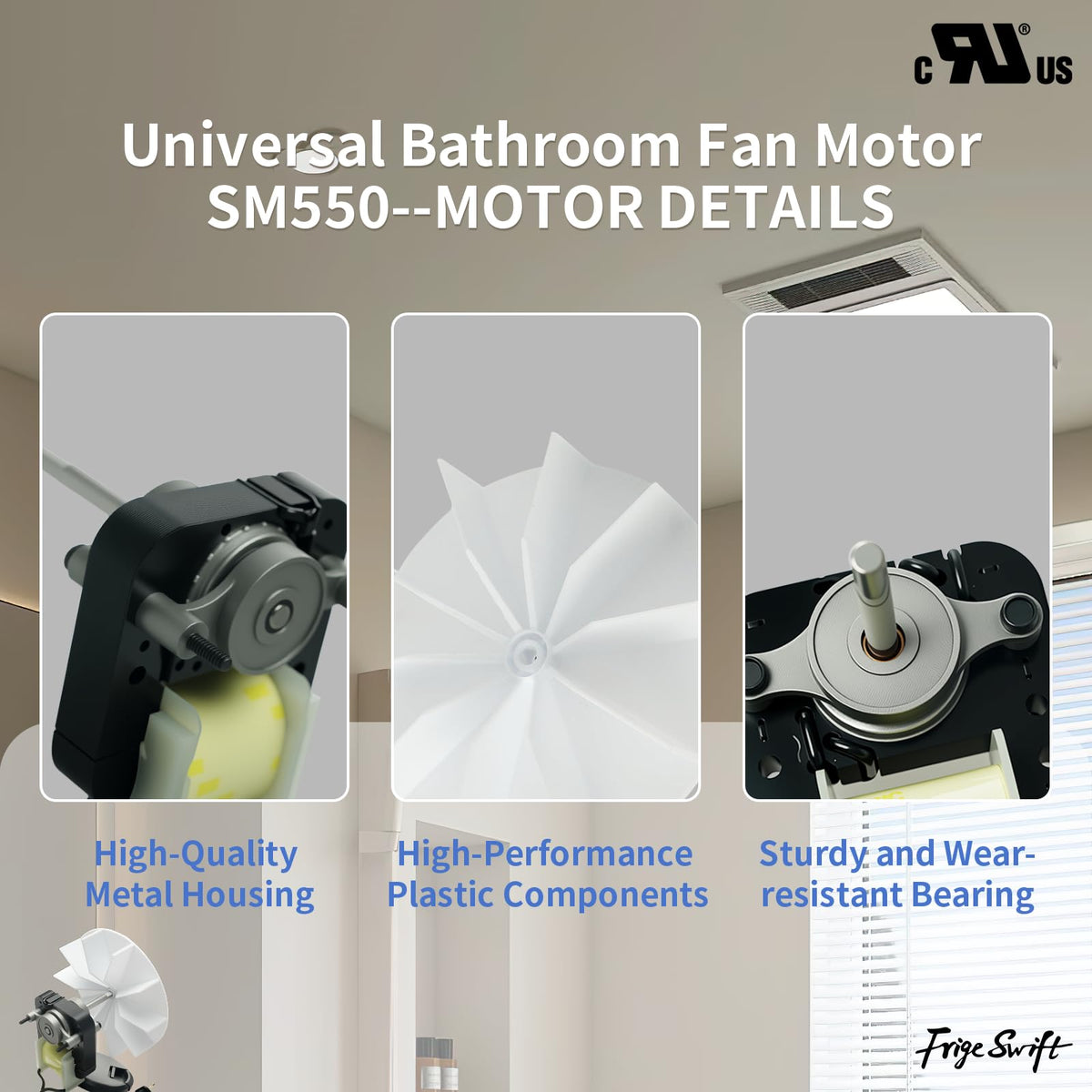 Universal Bathroom Vent Exhaust Fan Motor 50 CFM 120V 60Hz P4522