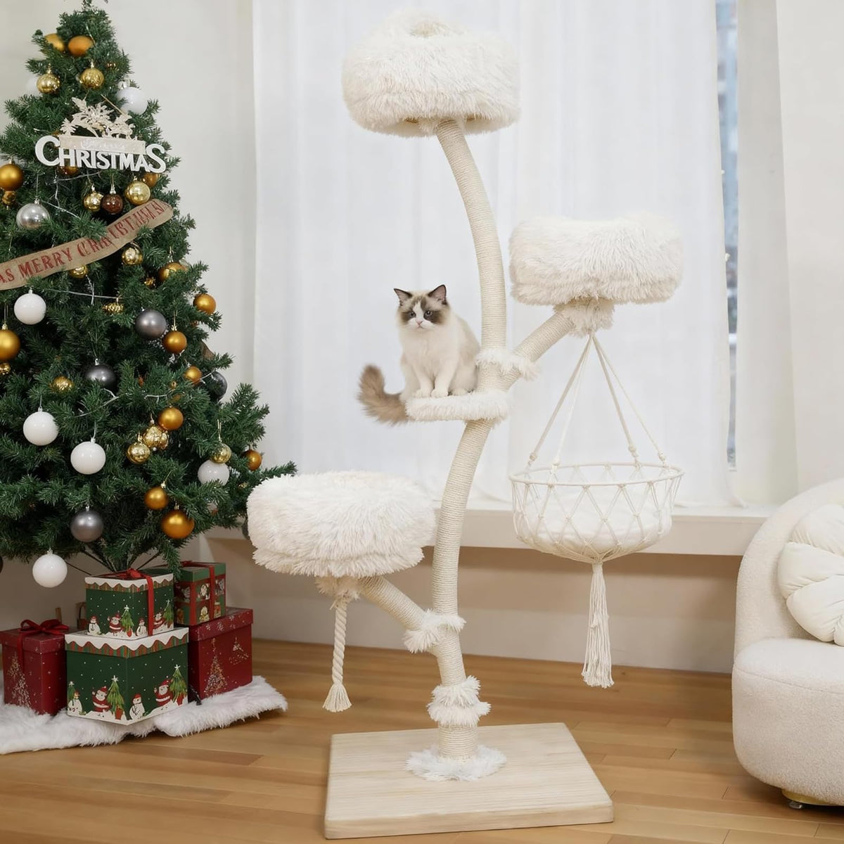 70" Multi-Level Cat Tree Tower with Plush Perches and Sisal Scratching Posts V6259