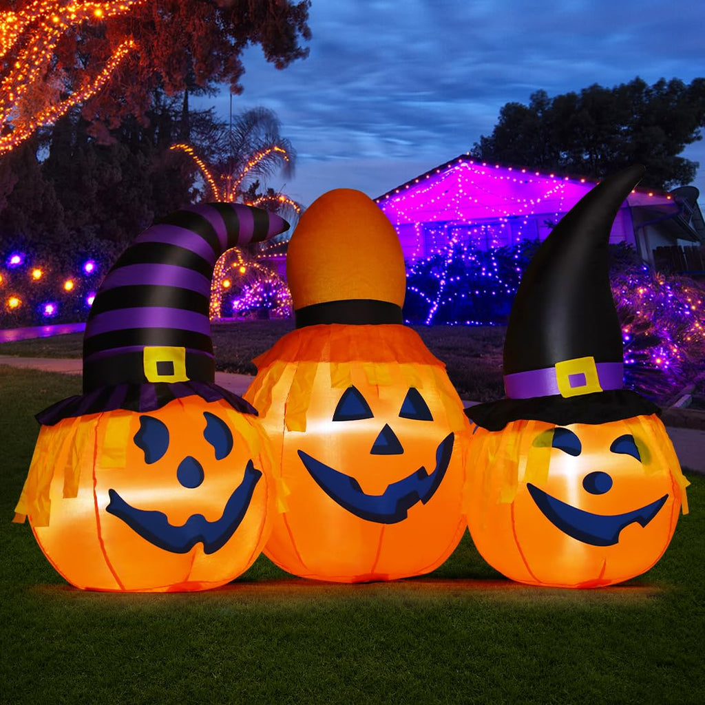 6 FT Halloween Inflatables Outdoor Pumpkin Combo with LED Lights U37631