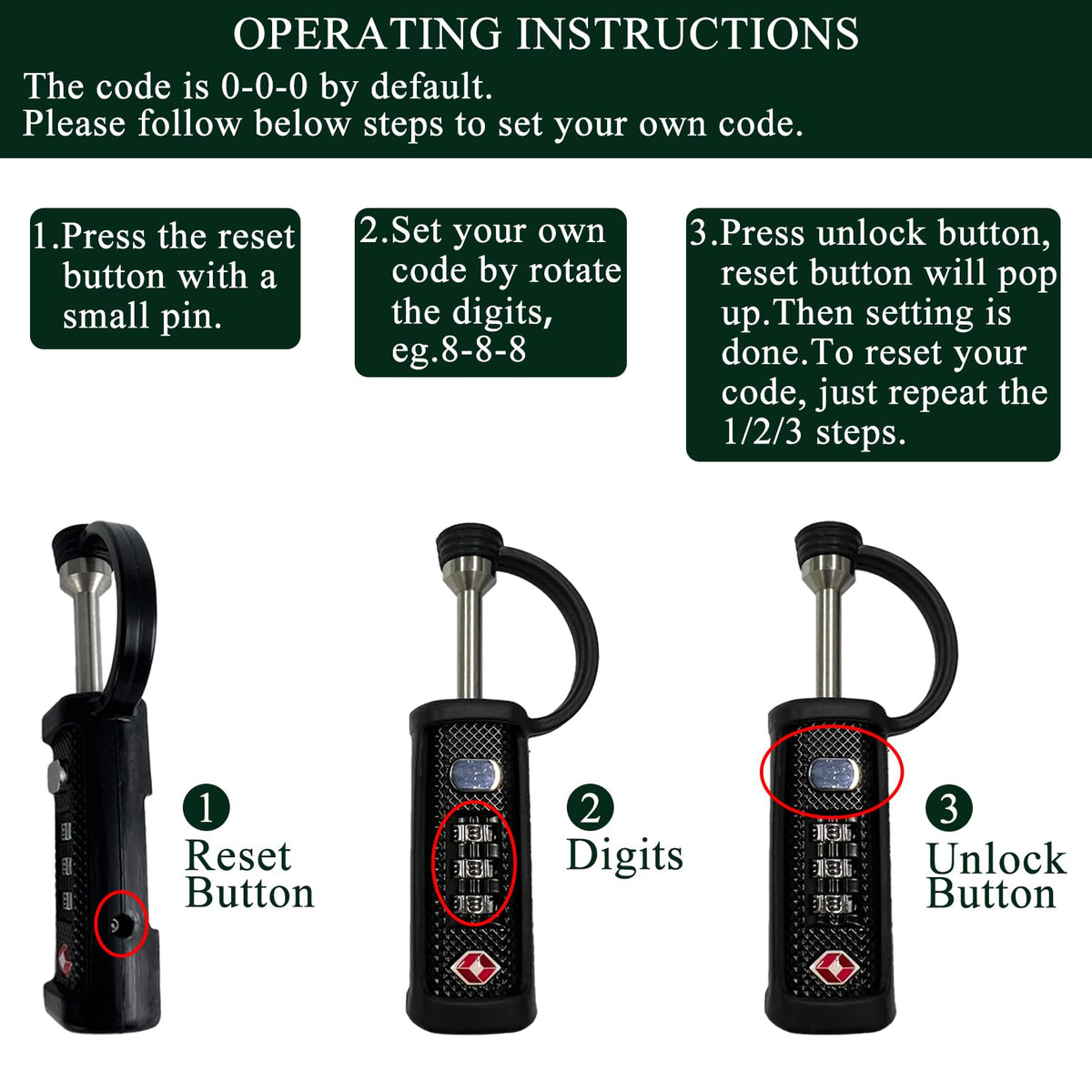 3-Dial Combo Padlock L28265