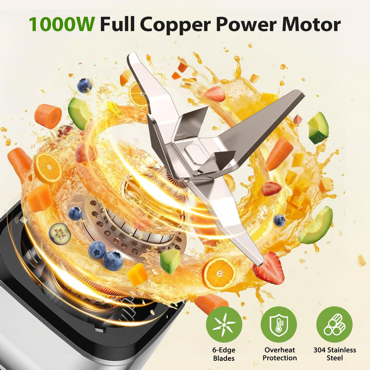 1000W 4 in 1 Blender Food Processor Combo F622