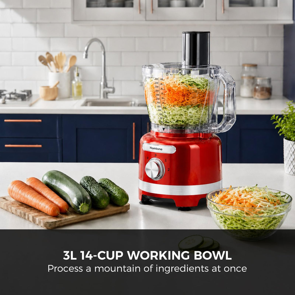 16 Cup Red Food Processor L670