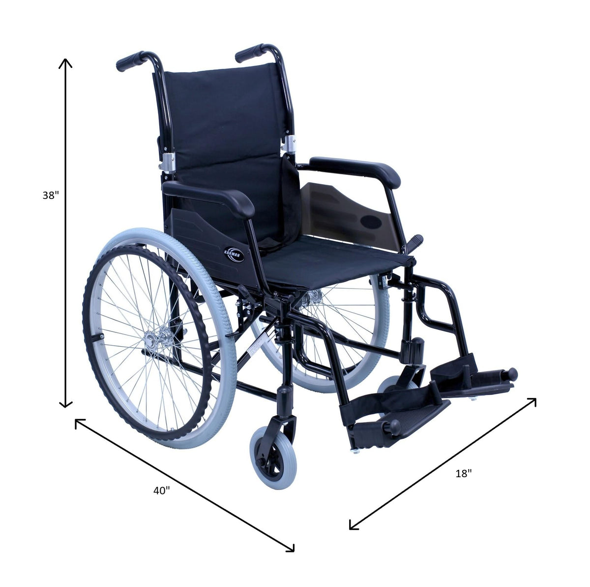 Black Ultra Lightweight Wheelchair Y30812