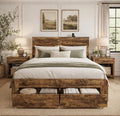 Queen Size Wooden Bed Frame with Storage Drawers A234142