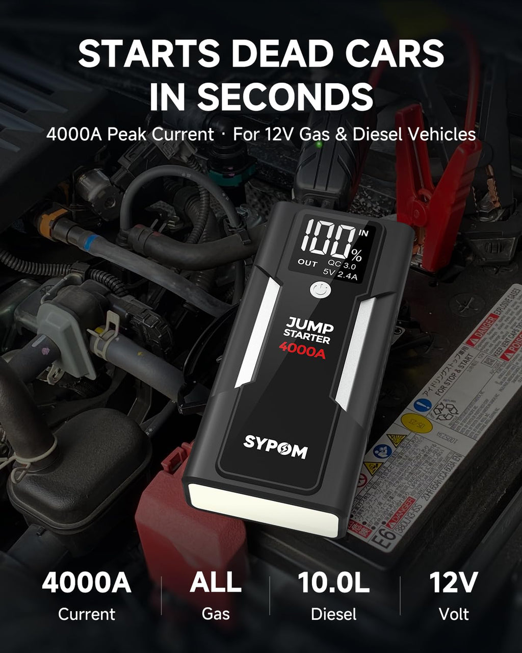 12V Portable Car Jump Starter Power Pack Q871