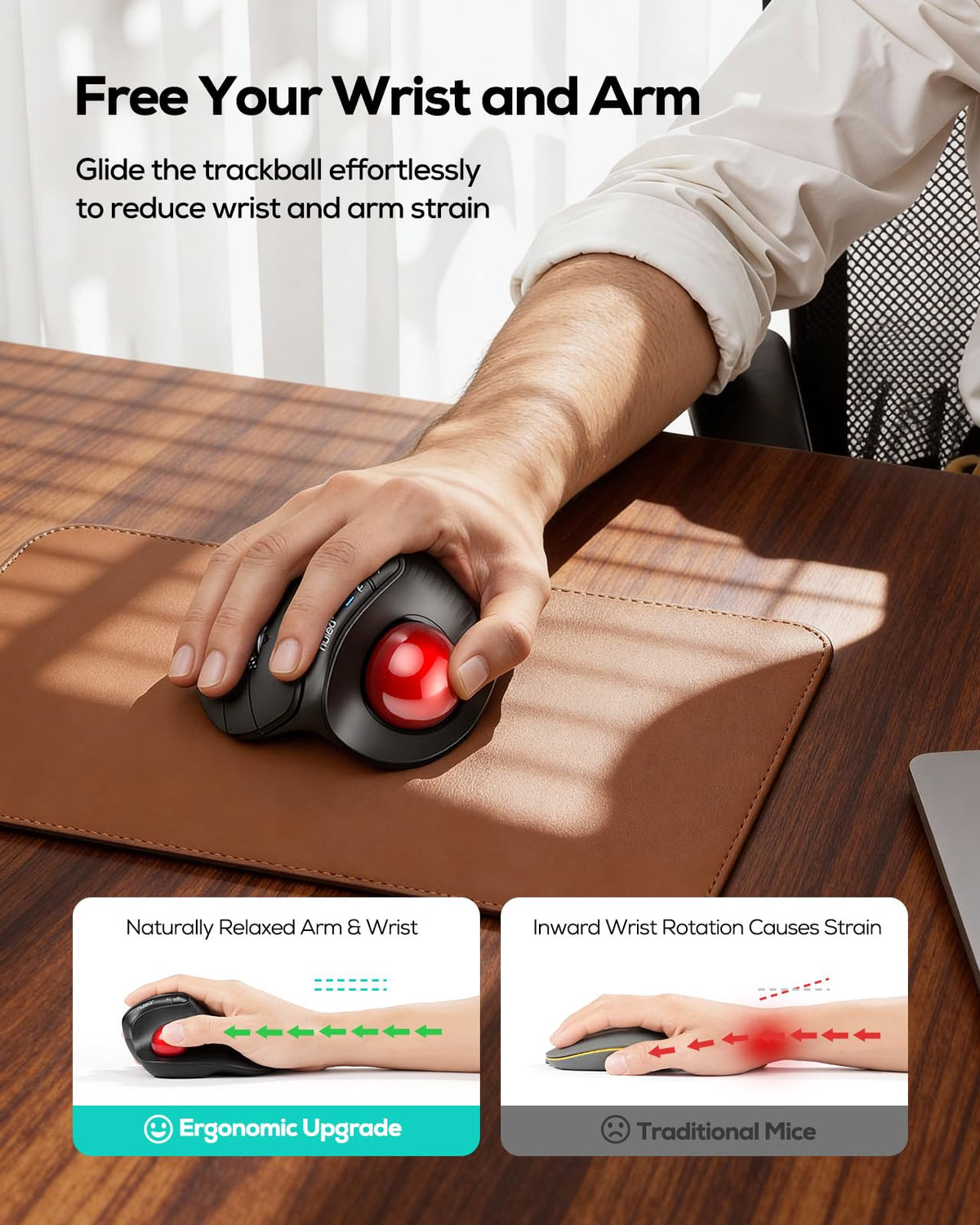 Wireless Ergonomic Vertical Trackball Mouse G348461