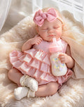 20'' Realistic Sleeping Newborn Girl Doll in Pink Dress O69605