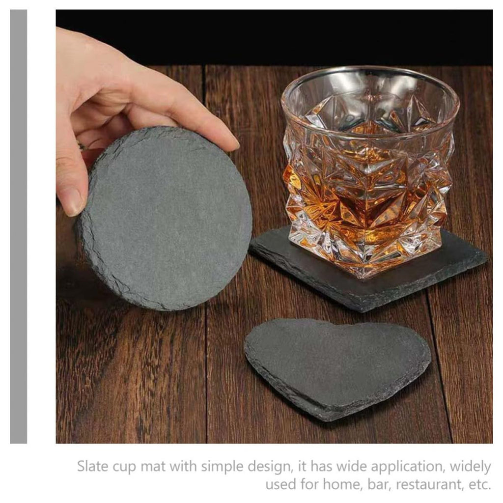 12 Pc Natural Stone Coasters with Non Slip Bottom S744367