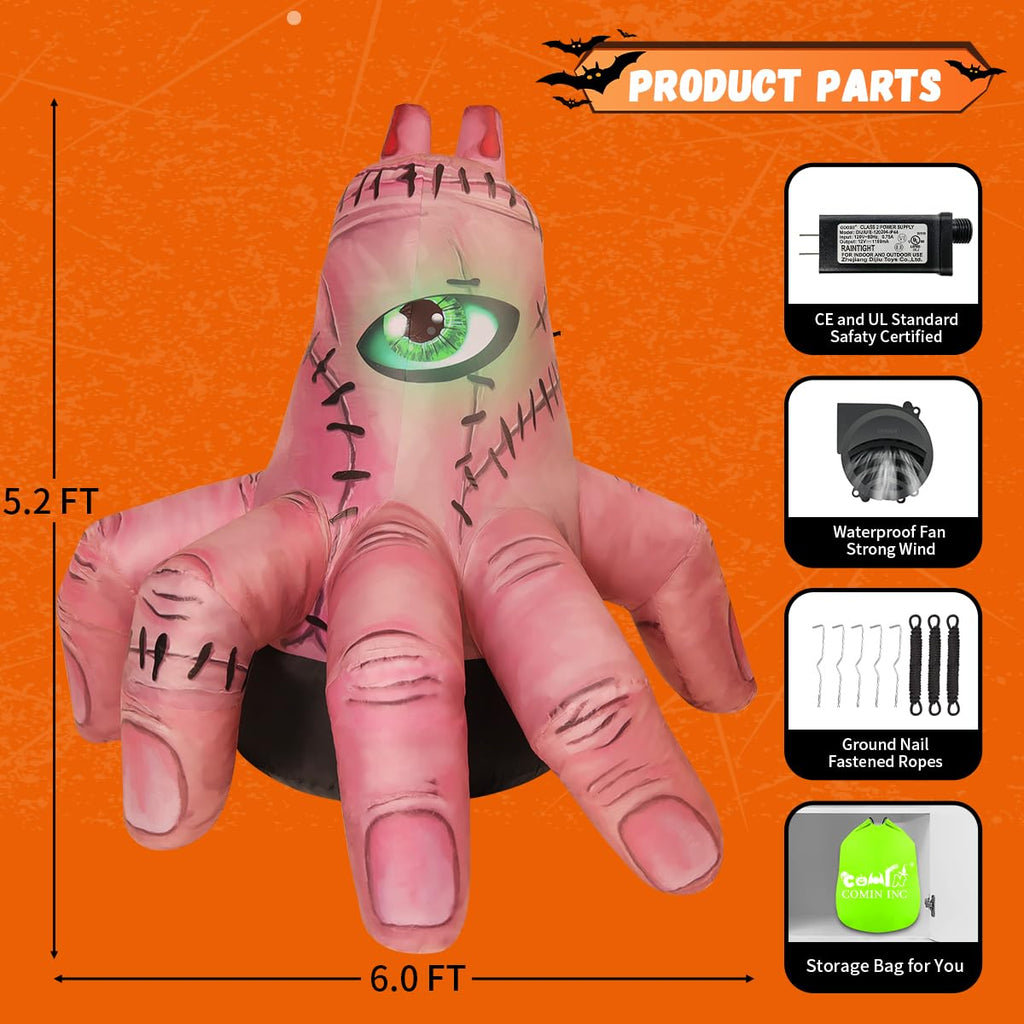 6 FT Halloween Inflatables with Built-in LEDs Q134003