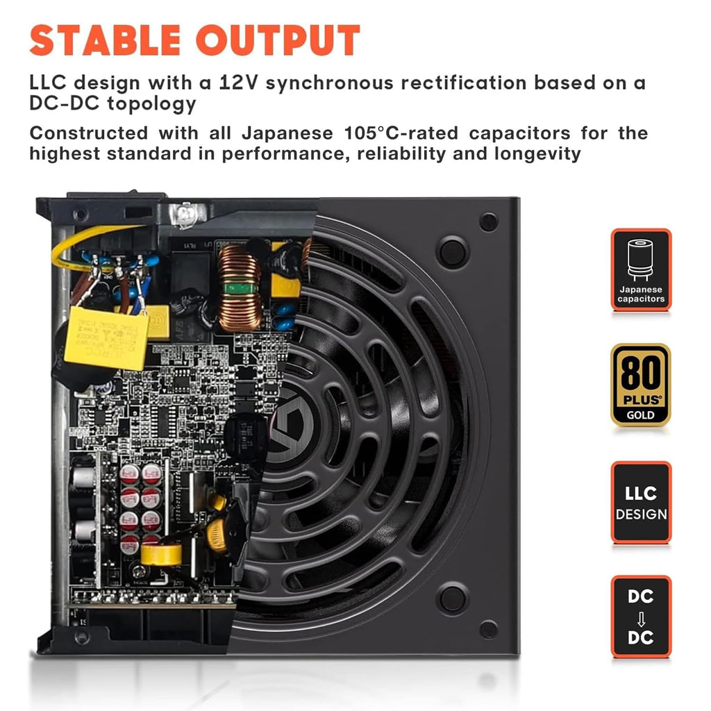 850W 80+ Gold Fully Modular ATX Power Supply E300077