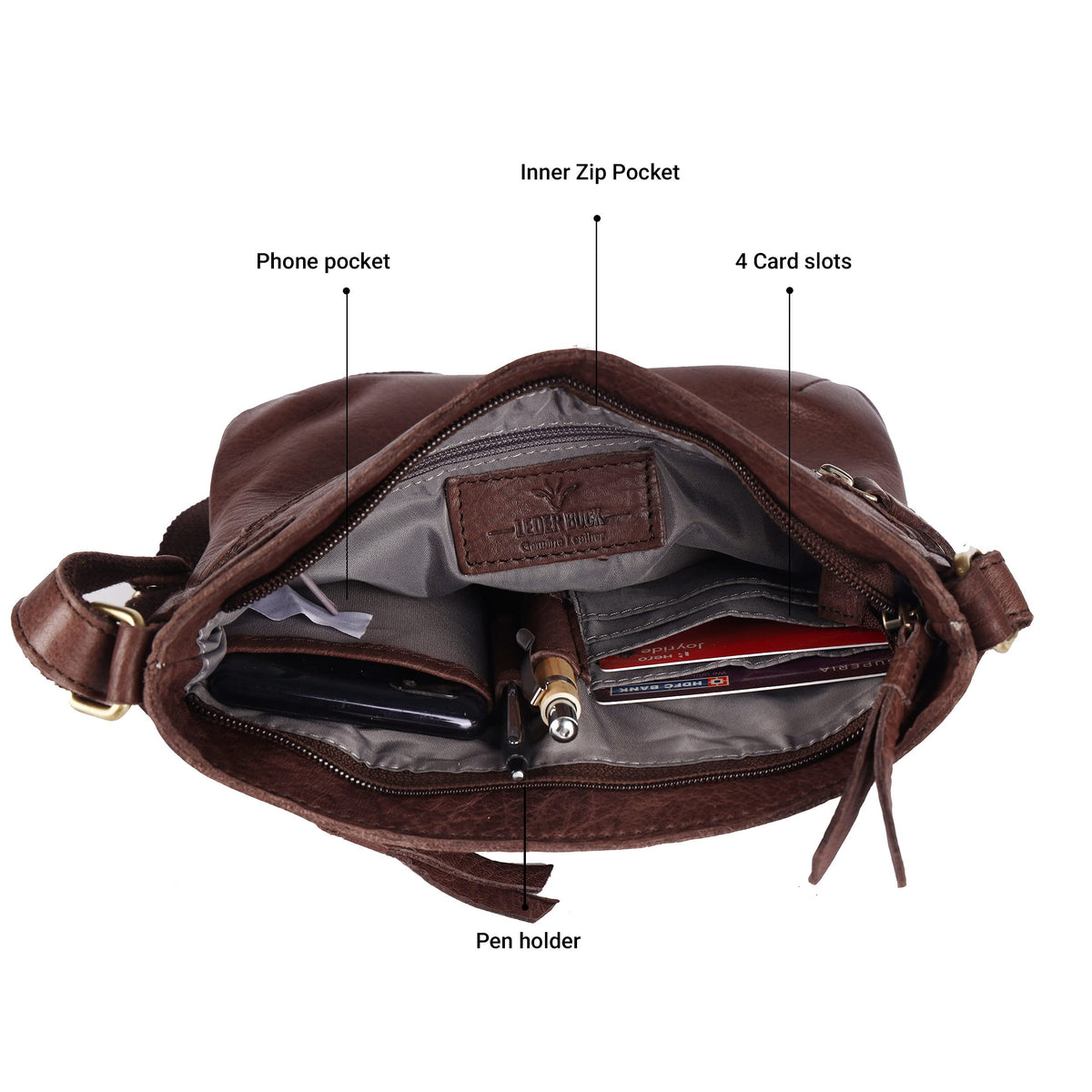 Real Leather Crossbody Handbags & Purses U71599